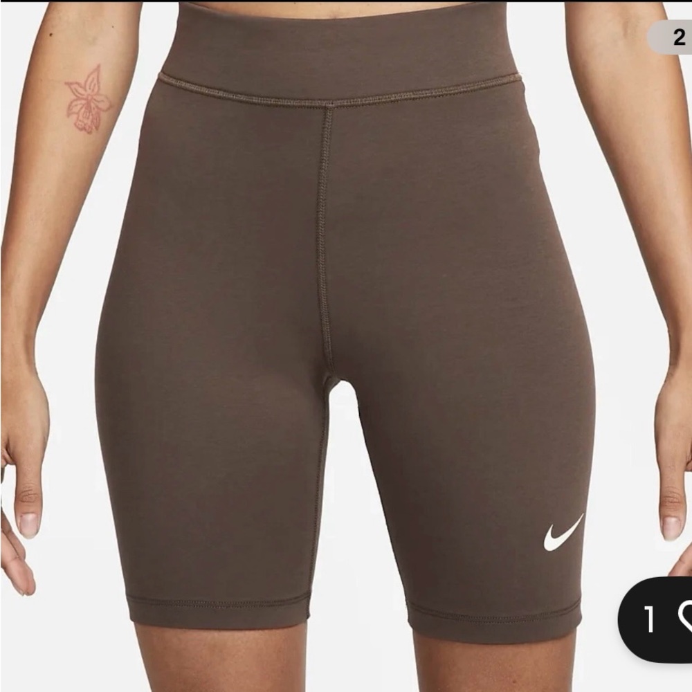 Nike Biker Shorts Small Women Sportswear Essentials Cacao Wow Brown Training NWT